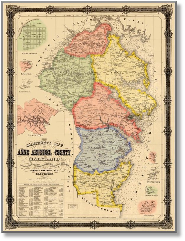 Martenet's 1860 Anne Arundel County map