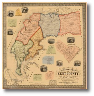 1860 Map of Kent County: Simon J. Martenet