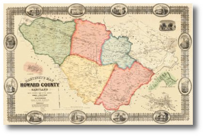 Martenet's 1860 Howard County map