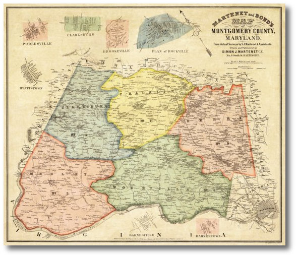 Martenet's 1862 Montgomery County map