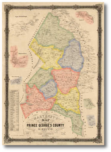Martenet's 1861 Prince Georges County map